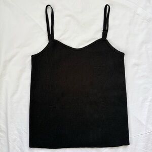 Banana Republic Black Ribbed Tank Top Basic Casual Spring Summer